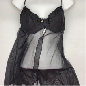 LS Sheer Black Babydoll, XL.  *P1080